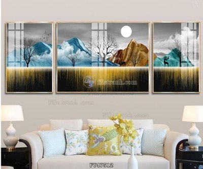 File gốc Tranh treo pha lê gương FT47512 (in tráng gương) hiện đại