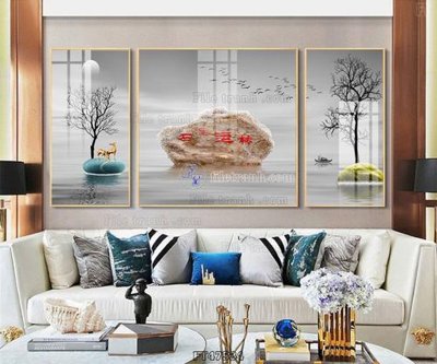 File in lụa Tranh treo pha lê gương FT47534 (chất lượng cao) Tranh treo pha lê gương FT47534