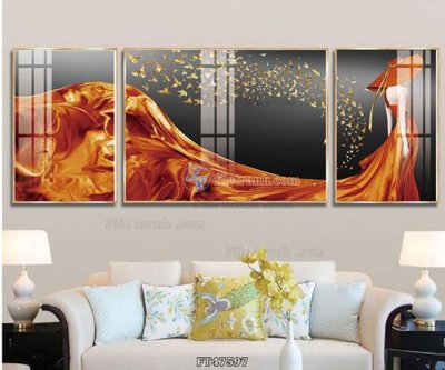 File in lụa Tranh treo pha lê gương FT47597 (phong cảnh) Tranh treo pha lê gương FT47597