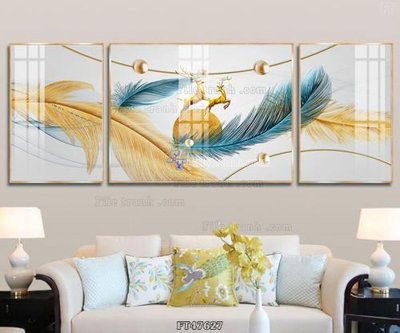 File in trần Tranh treo pha lê gương FT47627 (bản gốc) bầu trời