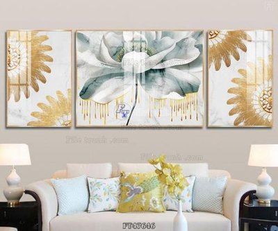 File in trần Tranh treo pha lê gương FT47646 (bản gốc) hoa văn