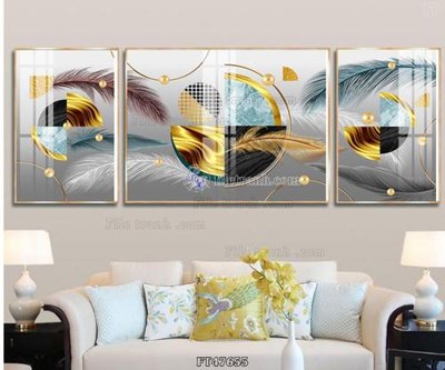 File gốc Tranh treo pha lê gương FT47655 (in 3D) cho trang trí
