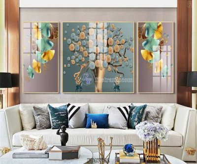 File in mica Tranh treo pha lê gương FT47741 (bản gốc) làm vách ngăn