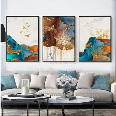 File in trần Tranh treo pha lê gương FT47761 (bản gốc) hoa văn