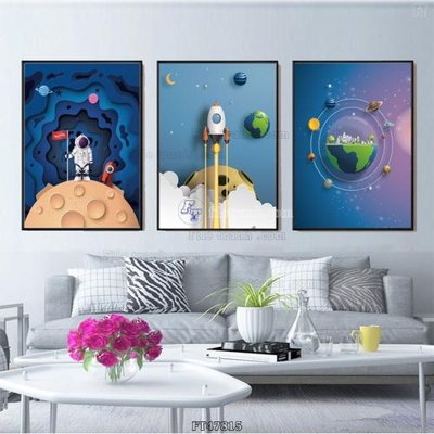 File in trần Tranh treo pha lê gương FT47815 (bản gốc) bầu trời