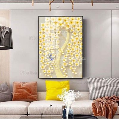 Hình ảnh file gốc in trần nhà File tranh hiện đại pha lê gương FT558