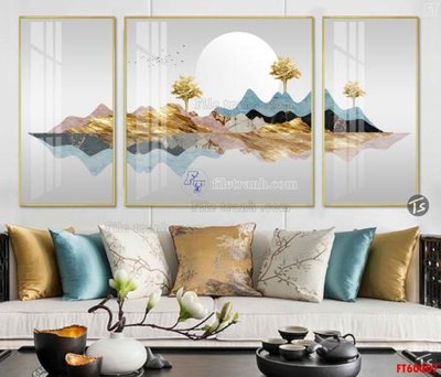 File in lụa File tranh hiện đại pha lê gương FT60007 (chất lượng cao) File tranh hiện đại pha lê gương FT60007