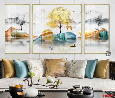 File gốc in ấn File tranh hiện đại pha lê gương FT60011 chất lượng vượt trội