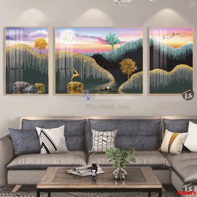 File tranh File tranh hiện đại pha lê gương FT60079 (gốc) chủ đề con người