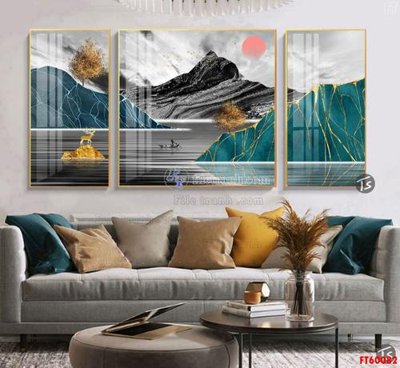 File tranh File tranh hiện đại pha lê gương FT60082 (gốc) in vải canvas