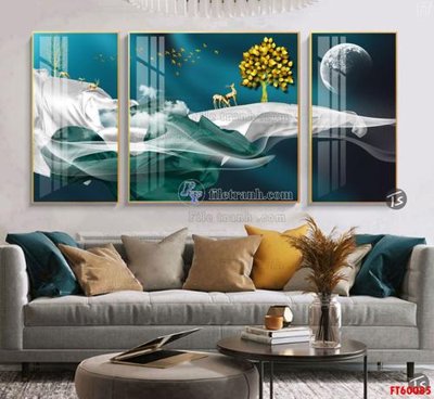 File gốc File tranh hiện đại pha lê gương FT60085 (trang trí) phòng làm việc