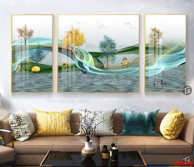 File in trần File tranh hiện đại pha lê gương FT60106 (bản gốc) bầu trời