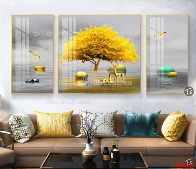 File gốc in tráng gương File tranh hiện đại pha lê gương FT60141 chi tiết