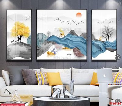 File tranh in trần 3D File tranh hiện đại pha lê gương FT60159 (ảnh gốc)