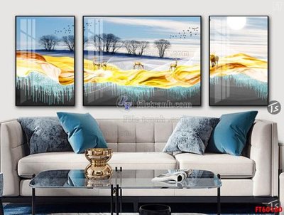 File gốc File tranh hiện đại pha lê gương FT60160 (in lụa) tranh thuận buồm