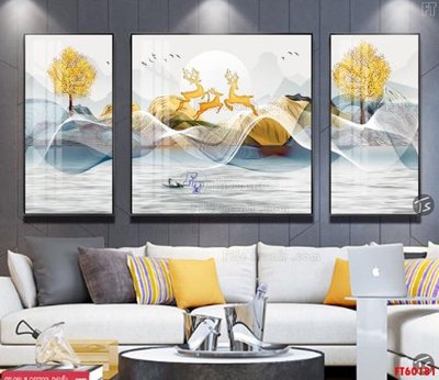 File tranh File tranh hiện đại pha lê gương FT60181 (gốc) chủ đề thiên nhiên