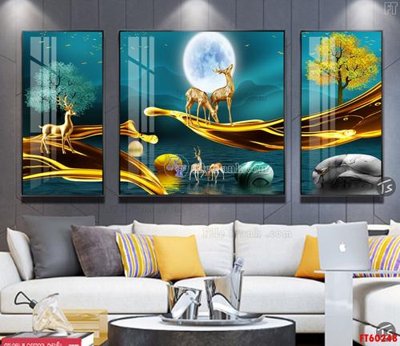 File gốc File tranh hiện đại pha lê gương FT60248 (in tráng gương) hiện đại