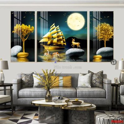 Ảnh mô tả file gốc in mica File tranh hiện đại pha lê gương FT60285