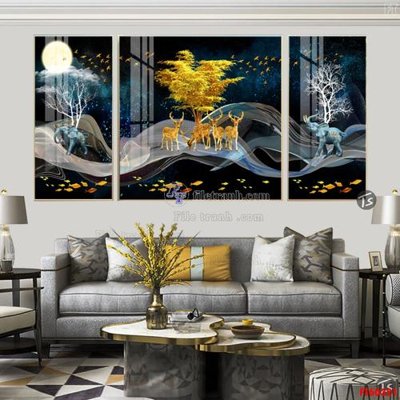 File tranh File tranh hiện đại pha lê gương FT60321 (bản gốc) treo phòng ăn