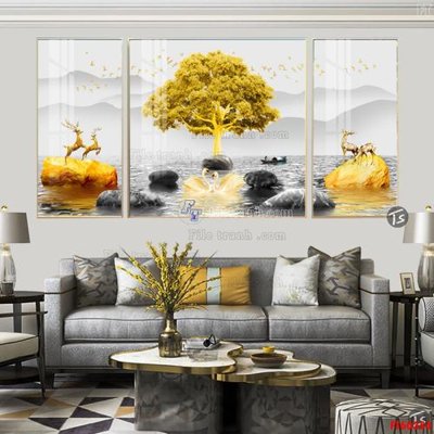 File gốc File tranh hiện đại pha lê gương FT60354 (in lụa) cao cấp