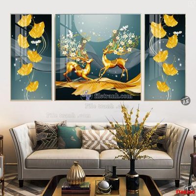 File in trần File tranh hiện đại pha lê gương FT60380 (bản gốc) 5D