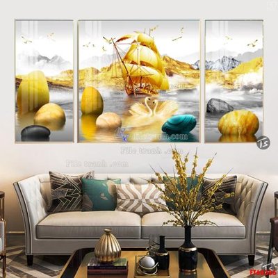 File ảnh File tranh hiện đại pha lê gương FT60386 (gốc) cho trang trí nhà hàng