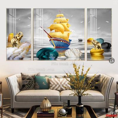 File in ấn File tranh hiện đại pha lê gương FT60387 (bản gốc) cao cấp