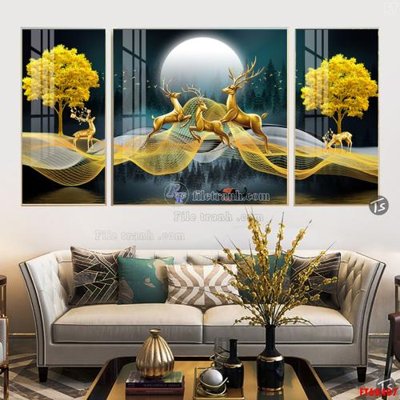 File PSD File tranh hiện đại pha lê gương FT60407 (gốc) tách lớp chi tiết