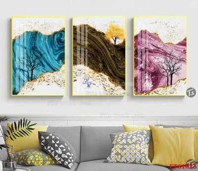 File in trần Tranh treo pha lê gương FT 61075 (bản gốc) bầu trời