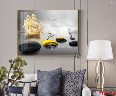 File tranh Tranh treo pha lê gương FT 61114 (ảnh gốc) in trần xuyên sáng