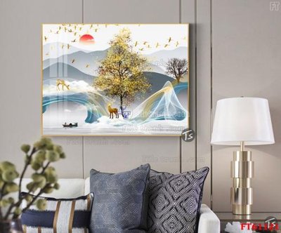 Ảnh gốc Tranh treo pha lê gương FT 61121 (độ nét cao) in tráng gương