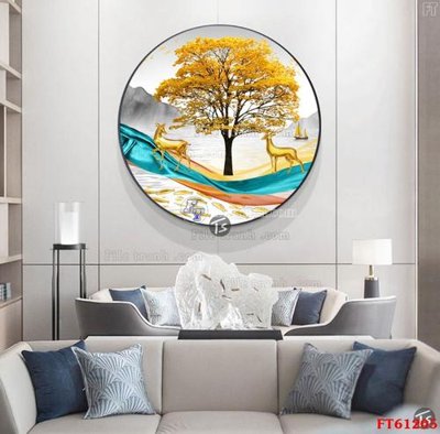 Tải file gốc in lụa Tranh treo pha lê gương FT 61205 siêu nét