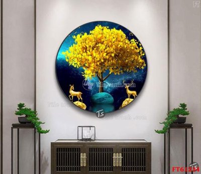 File in trần Tranh treo pha lê gương FT 61234 (bản gốc) trời sao