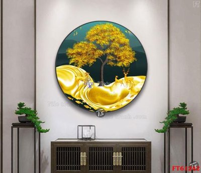 File tranh Tranh treo pha lê gương FT 61242 (bản gốc) in lụa 5D