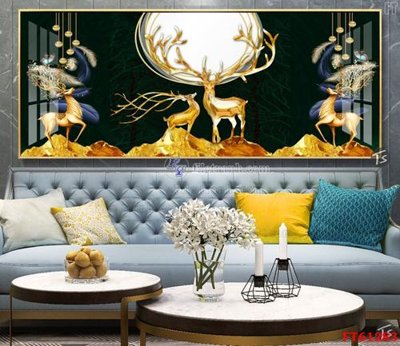 File in trần Tranh treo pha lê gương FT 61283 (bản gốc) đại dương