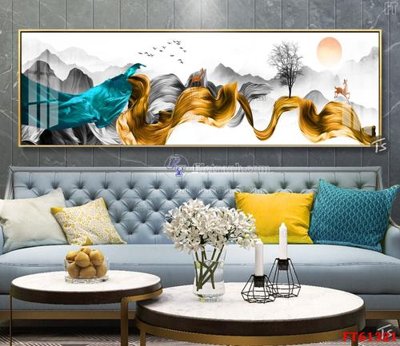 File in trần Tranh treo pha lê gương FT 61321 (bản gốc) đại dương