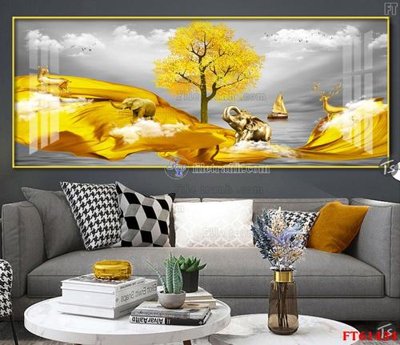 File PSD in ấn Tranh treo pha lê gương FT 61434 (chất lượng cao)