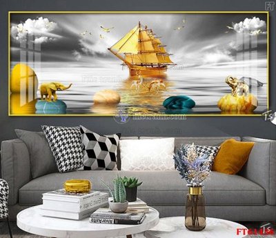 File gốc Tranh treo pha lê gương FT 61436 (in lụa) chi tiết cao