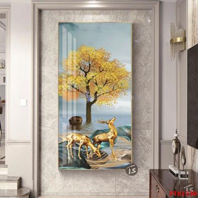 Hình ảnh file gốc in lụa Tranh treo pha lê gương FT 61530