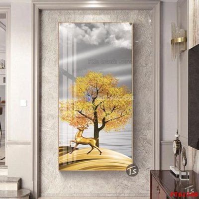 File in trần Tranh treo pha lê gương FT 61548 (bản gốc) mây trời