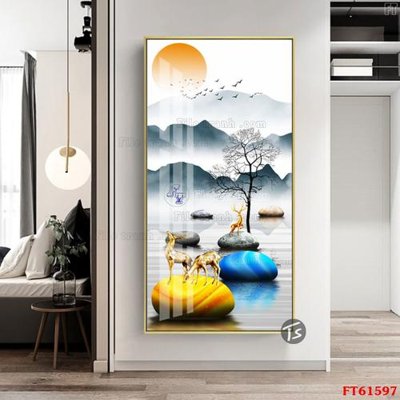 File in ấn chuyên nghiệp Tranh treo pha lê gương FT 61597 (file gốc)
