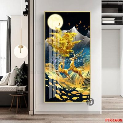 File in trần Tranh treo pha lê gương FT 61608 (bản gốc) đại dương