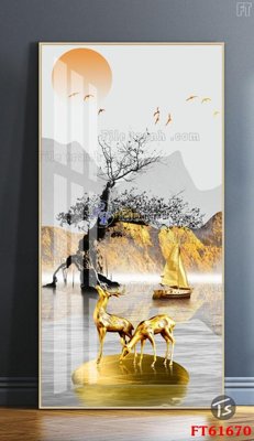 File PSD Tranh treo pha lê gương FT 61670 (gốc) nhiều lớp (multi-layer)