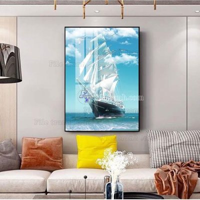 File in trần File tranh hiện đại pha lê gương FT619 (bản gốc) bầu trời