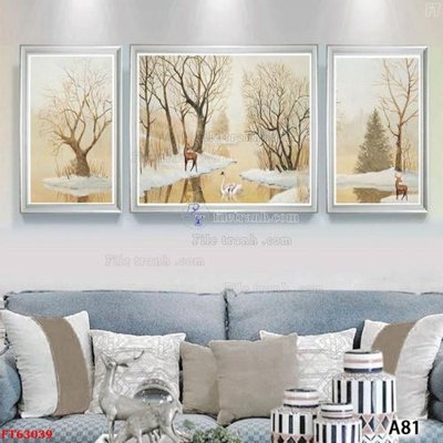 File tranh Tranh treo pha lê gương FT63039 (bản gốc) in lụa 3D