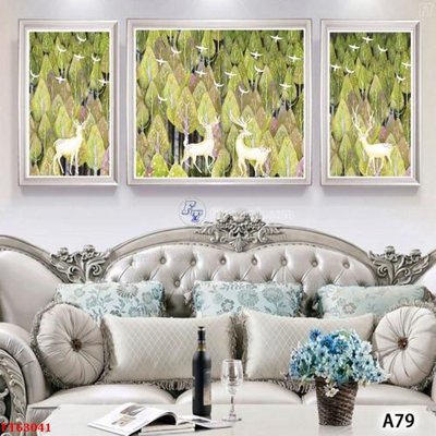 File in lụa Tranh treo pha lê gương FT63041 (tân cổ điển) Tranh treo pha lê gương FT63041