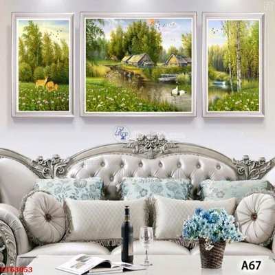 File in trần Tranh treo pha lê gương FT63053 (file gốc) hoa văn 3D