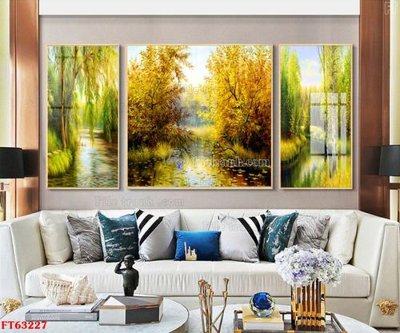 File in lụa Tranh treo pha lê gương FT63227 (hoa văn) Tranh treo pha lê gương FT63227