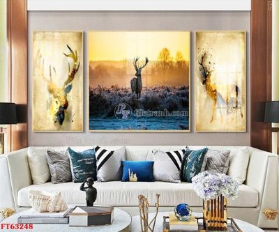 File gốc Tranh treo pha lê gương FT63248 (in lụa) họa tiết 3D