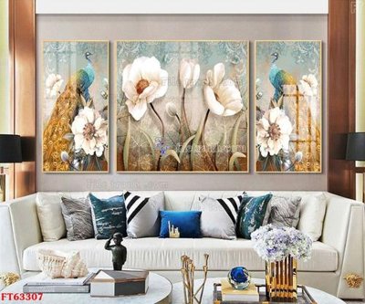 File in lụa Tranh treo pha lê gương FT63307 (phong cảnh) Tranh treo pha lê gương FT63307